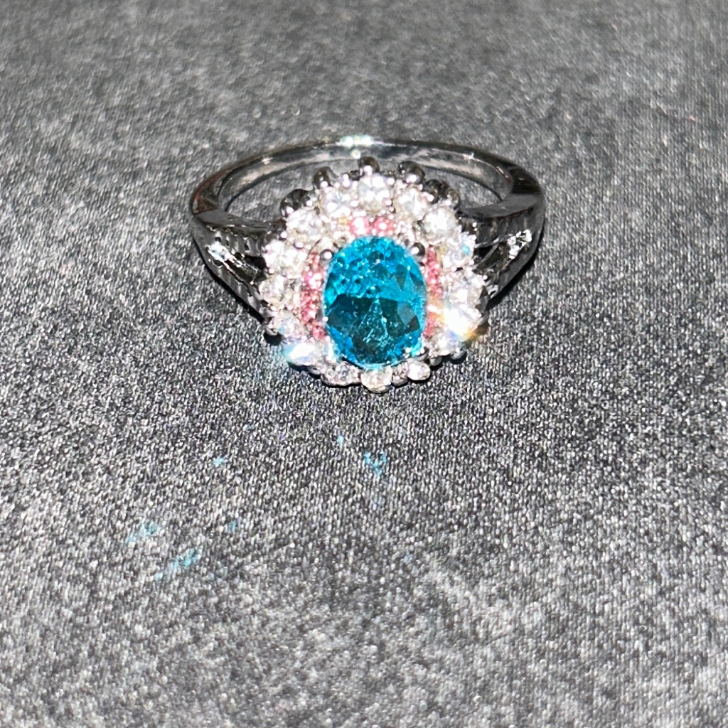 Blue Cz Diamond Ring